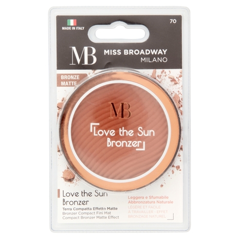 Miss Broadway Love the Sun Bronzer Terra Compatta Effetto Matte Bronze Matte 9 g